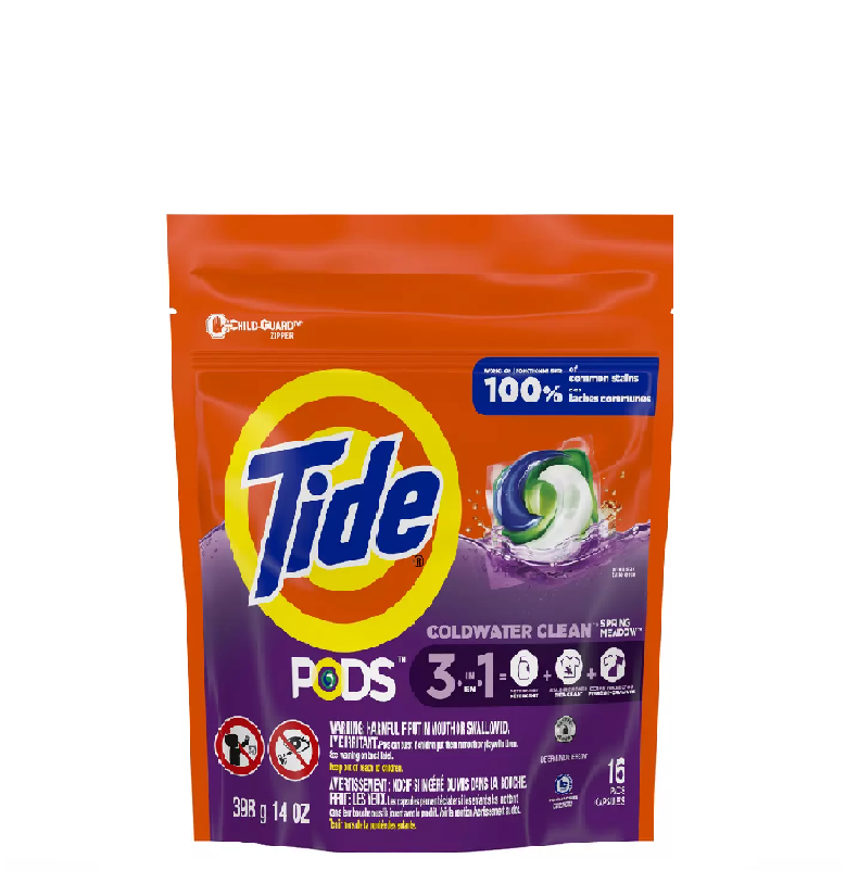 Tide Pods 3 In 1 Coldwater Clean 16 Pacs Capsules 398g