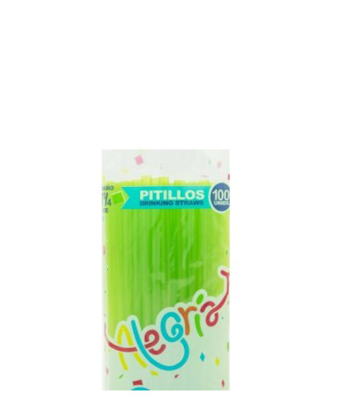 Zupla Pitillos De Colores Plástico Tamaño (7 3/4) 100 Pitillos