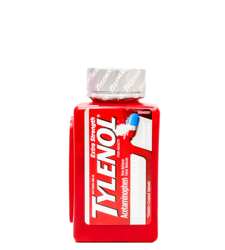 Tylenol Extra Strength Acetaminophen Pain Reliever Rapid Release Gels - Geles analgésicos de liberación rápida con acetaminofén extra fuerte 290 Cápsulas 500mg