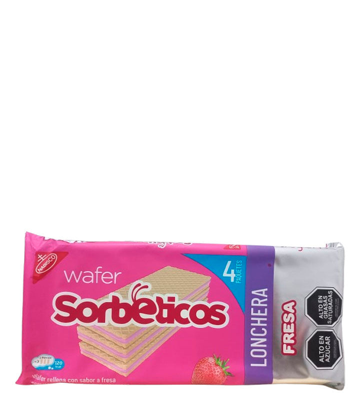 Nabisco Sorbeticos Wafer / Galletas rellenas con sabor a fresa 100g