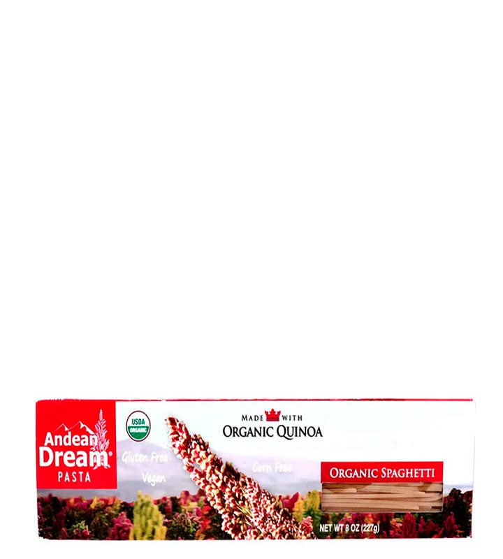 Andean Dream Pasta Organic Spaghetti Gluten Free Vegan Corn Free - Espagueti orgánico sin gluten vegano sin maíz 227g