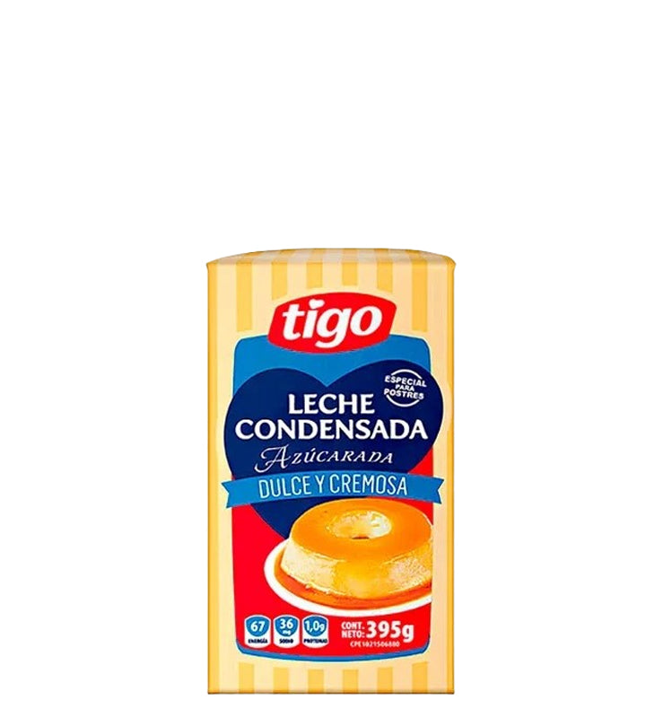 Tigo Leche condensada azucarada, dulce y cremosa 395g