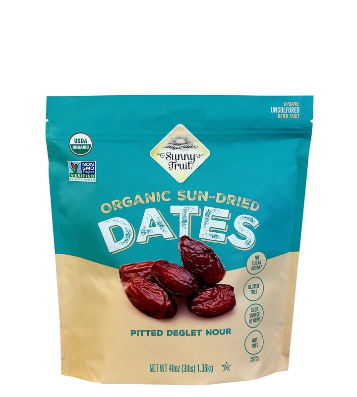 Sunny Fruit Organic Sun - Dried Dates Pitted Deglet Nour - Sol Orgánico - Dátiles Secos Deshuesados 1,36Kg