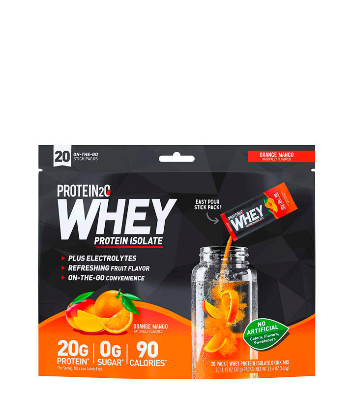Whey Protein Insolate Orange Mango Naturally Flavored - Aislado de Proteína de Naranja Mango con Sabor Natural 20 paquetes 640g