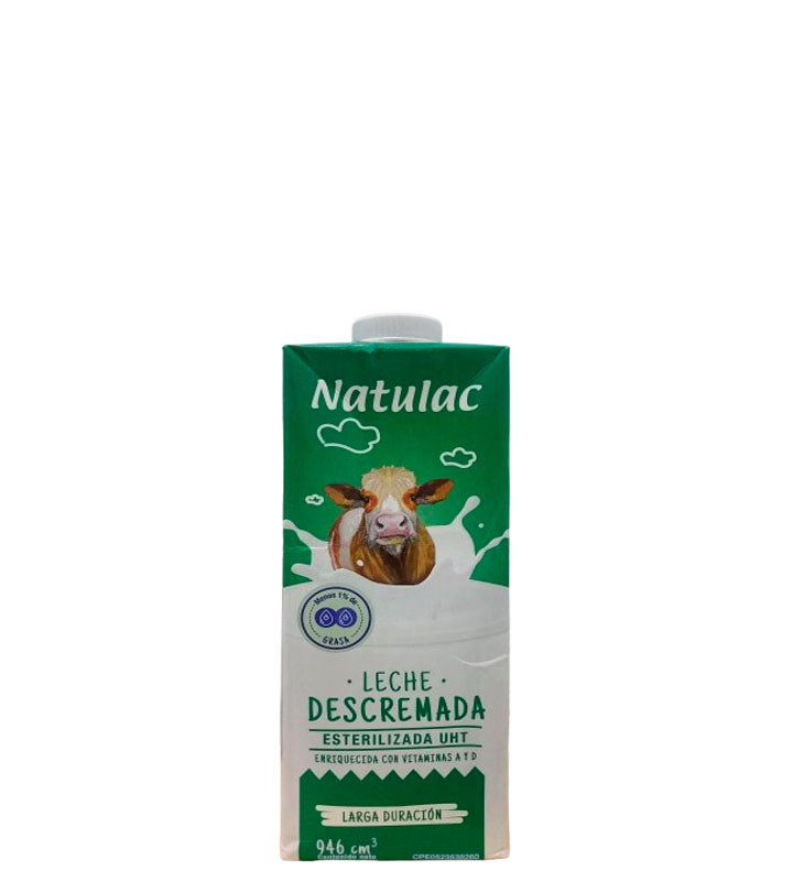 Natulac Leche descremada esterilizada UHT larga duración 946ml