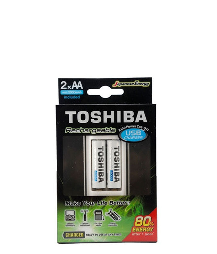 Toshiba Bateria Recargable AA x2 Con Cargador