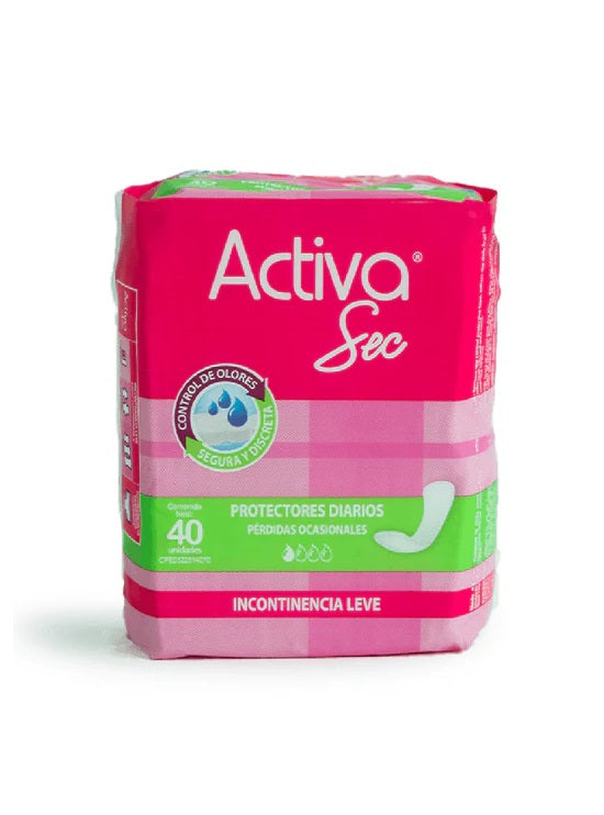 Activa Sec Daily Liners Very Light Leaks Light Incontinence 40 Units