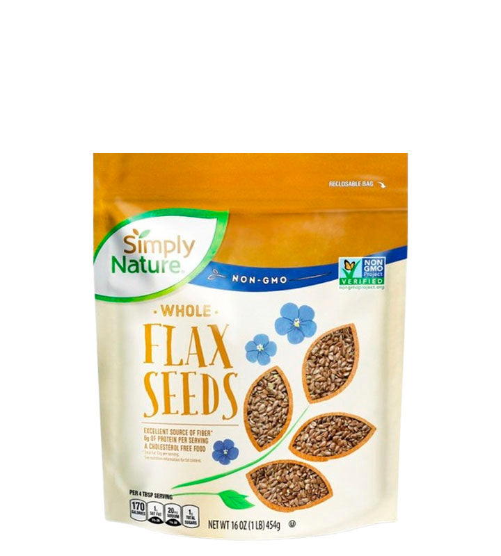 Simply Nature Whole Flax Seeds - Semillas de lino enteras 454g