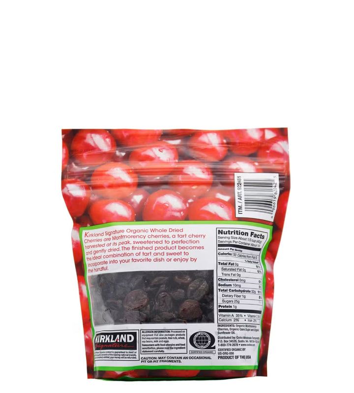 Kirkland Signature Organic Dried Tart Montmorency Cherries - Cerezas Montmorency secas orgánicas 567g