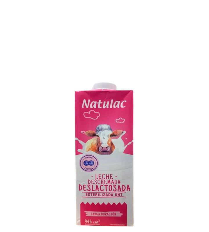 Natulac Leche descremada deslactosada esterilizada UTH larga duración 946ml