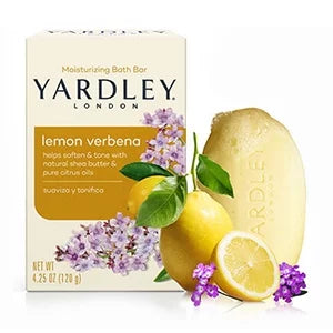 Yardley London Lemon Verbena con manteca de karité y aceite cítrico puro, barra hidratante