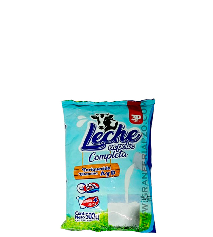 3P Leche en polvo completa 500g