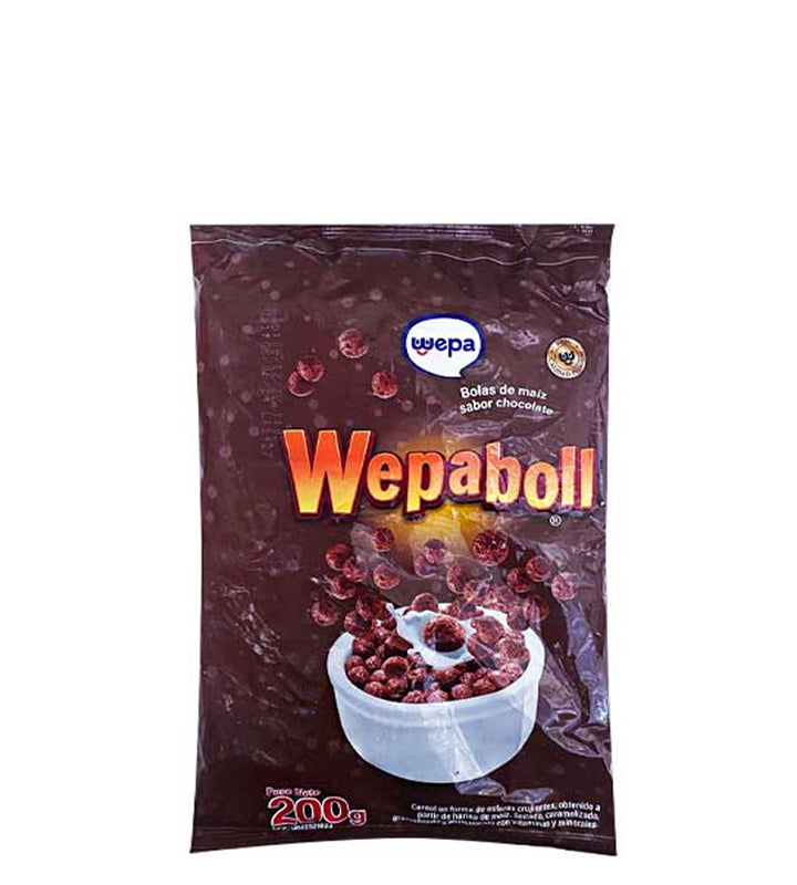 Wepa Wepaboll Bolas de maiz sabor a chocolate 200g