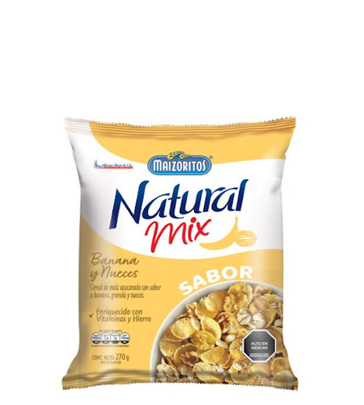 Maizoritos Natural mix banana y nueces 270g