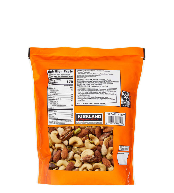 Kirkland Signature Extra Fancy Unsalted Mixed Nuts - Nueces mixtas sin sal extra elegantes 1,13Kg