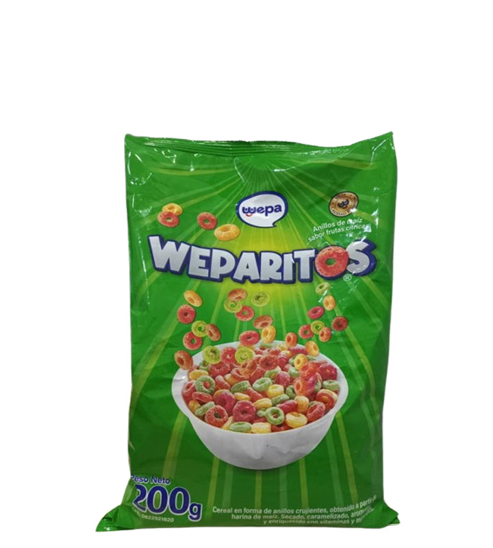 Wepa Weparitos Anillos de maíz sabor a frutas cítricas 200g