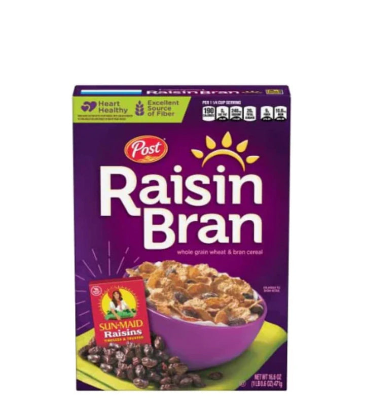Post Raisin Bran Whole grain wheat & bran cereal - Cereal integral de trigo y pasas 471g