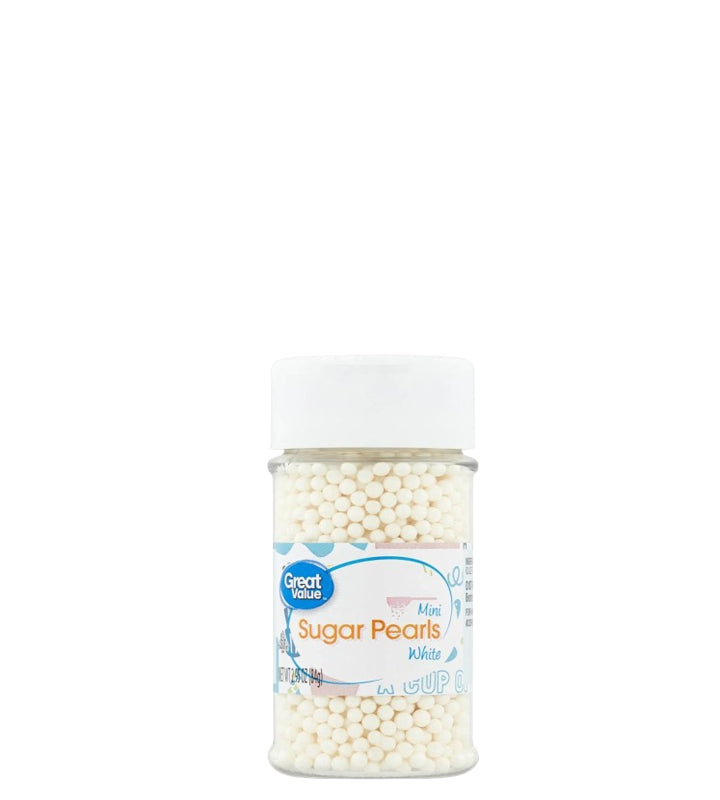 Great Value Mini Sugar Pearls White - Mini perlas de azúcar blanca 84g