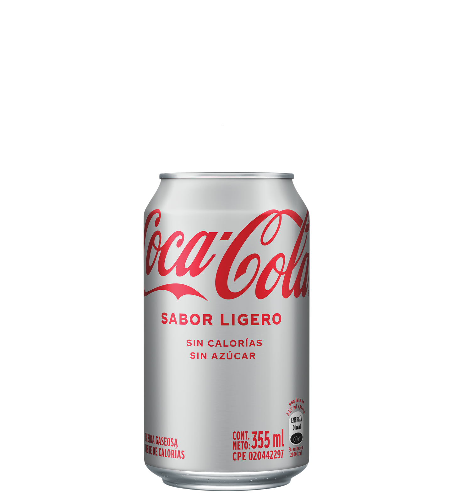 Coca-Cola Sin azúcar/ sabor ligero - Bebida gaseosa en lata 355ml