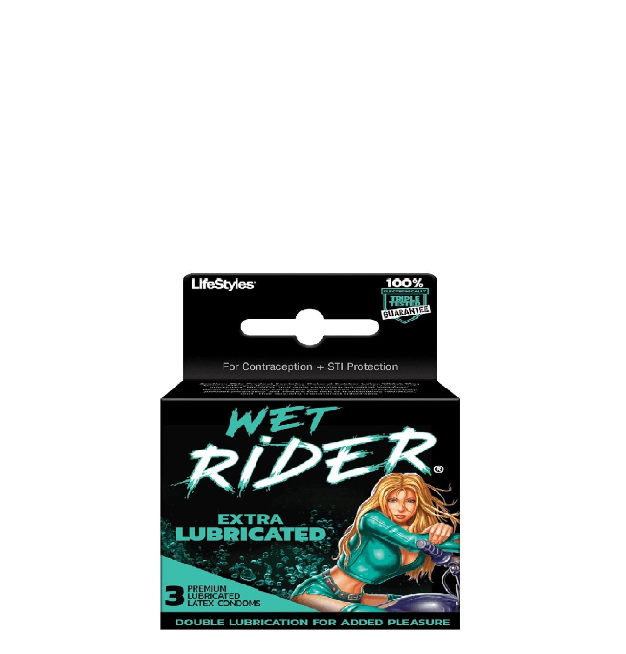LifeStyles Preservativos Wet Rider Extra Lubricated - Extra lubricado 3 unidades