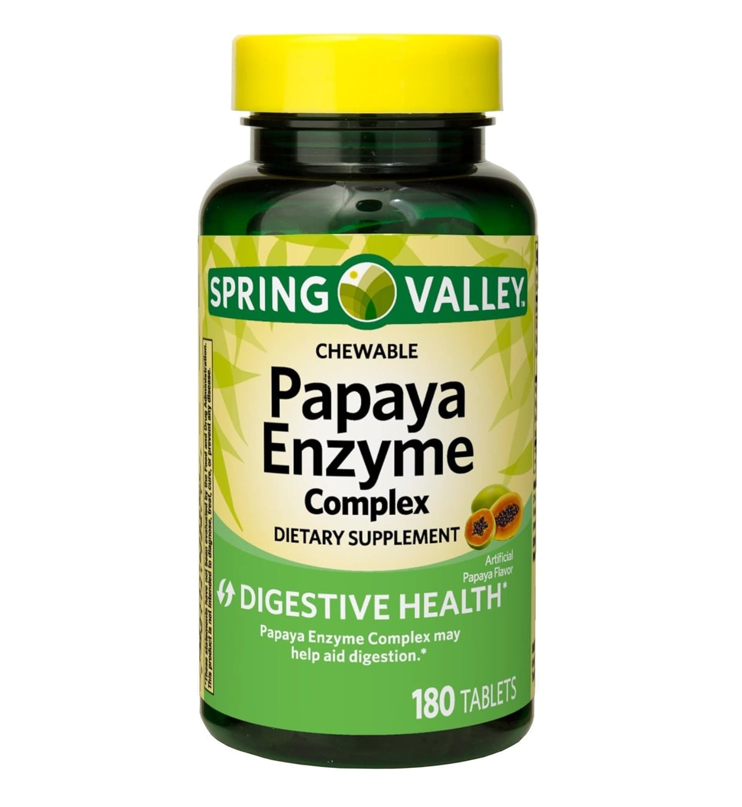Spring Valley Complejo Enzimático de Papaya 180 Pastillas Masticables