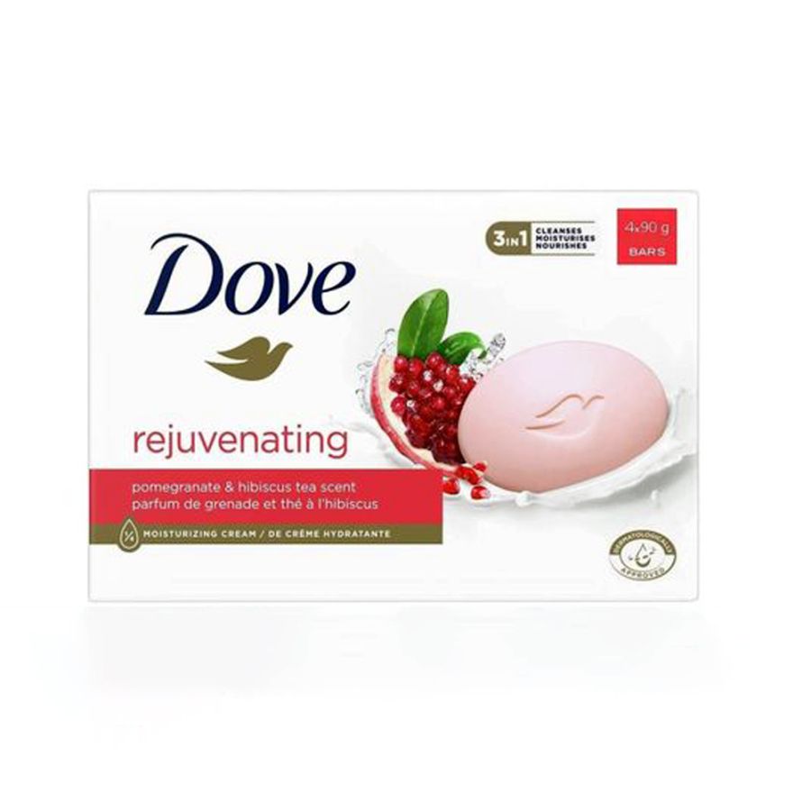 Dove Jabón en barra de crema de belleza rejuvenecedora con aroma a granada & té de hibisco