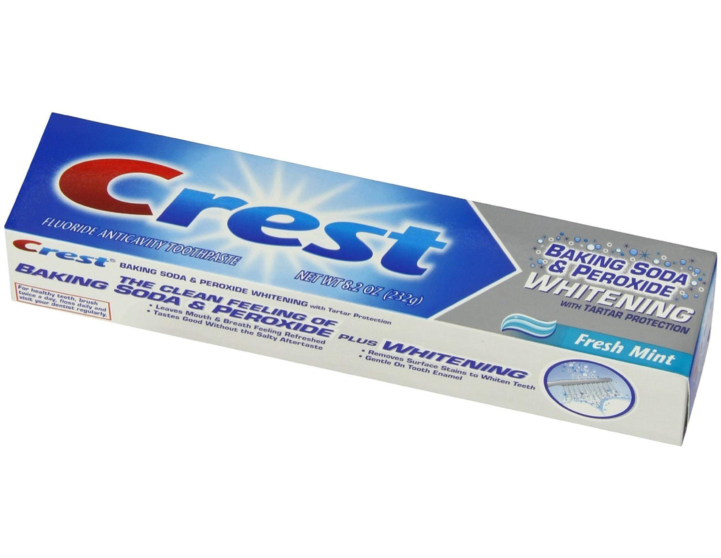 Crest Pasta de dientes de bicarbonato de sodio y peróxido, menta fresca 161g