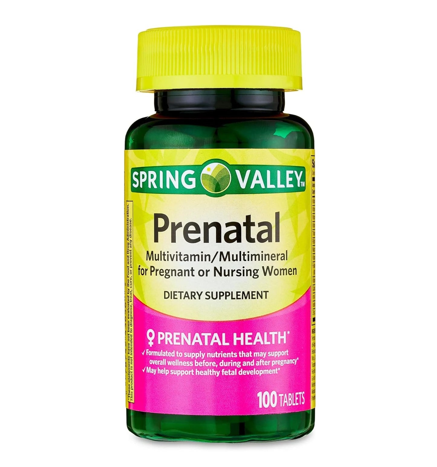 Spring Valley Prenatal Multivitamínico/Multimineral 100 Tabletas