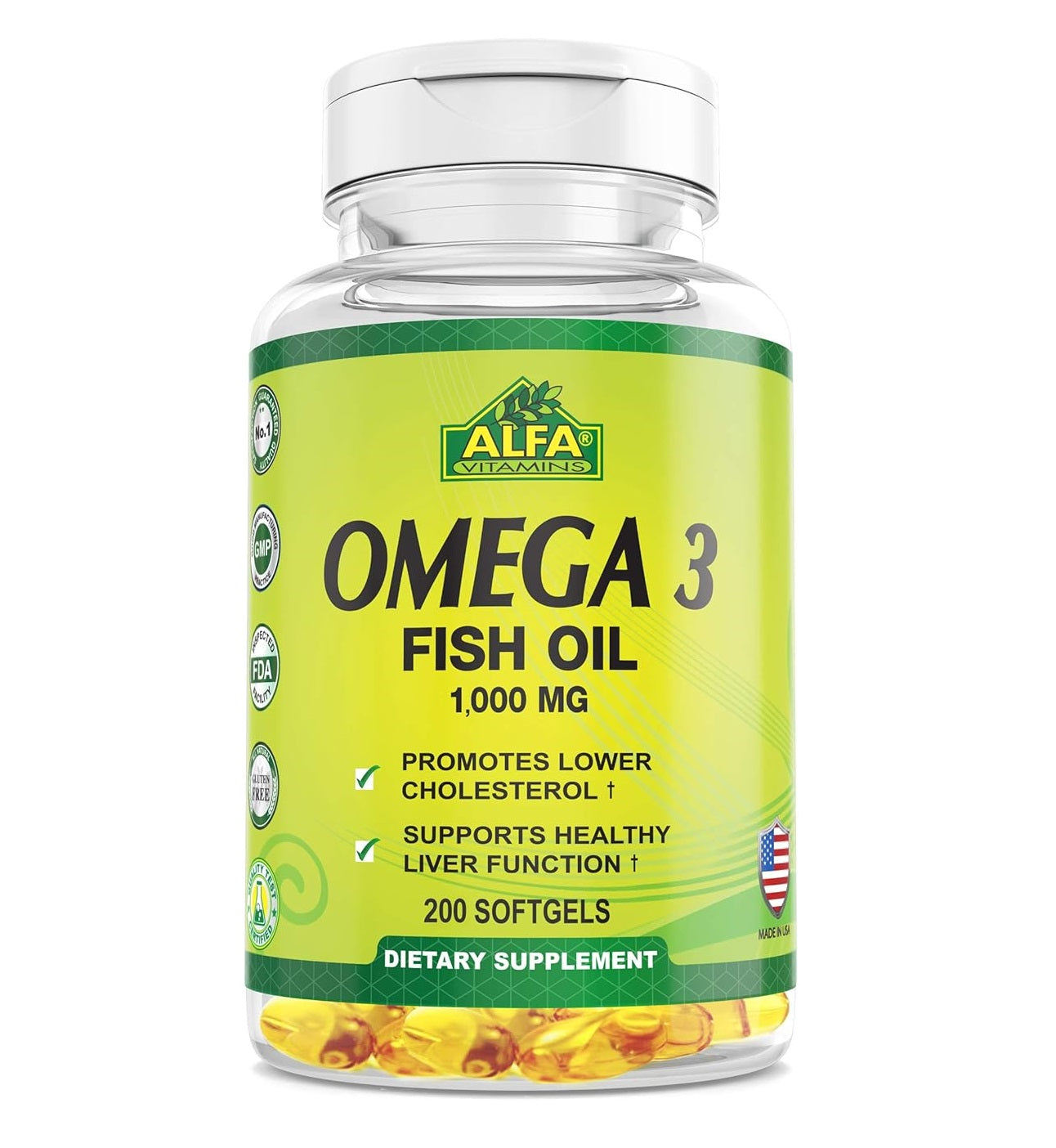 Alfa Vitamins Omega 3 Fish Oil 1000 mg 100 Capsulas Blandas