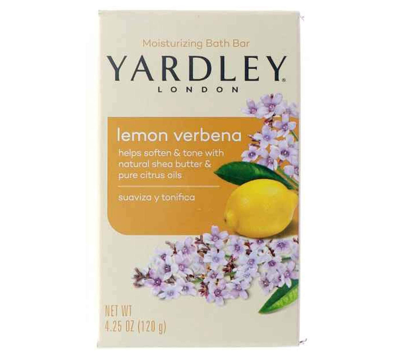 Yardley London Lemon Verbena con manteca de karité y aceite cítrico puro, barra hidratante