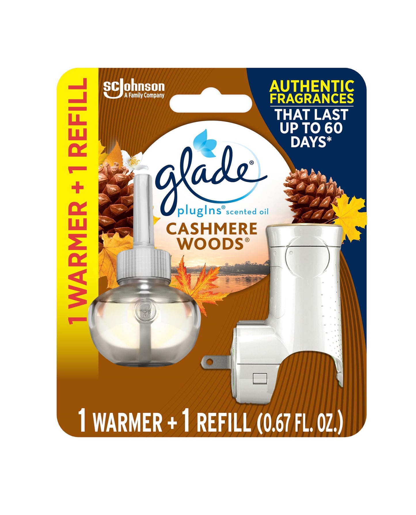 Glade Cashmere Woods Sandalwood & Jasmine 1 Warmer 1 Refills 19,8ml