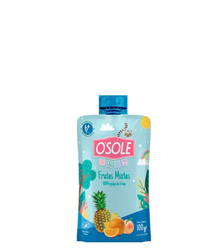Osole Baby Compota de frutas mixtas con pulpa de fruta natural Gluten Free +6 meses 100g