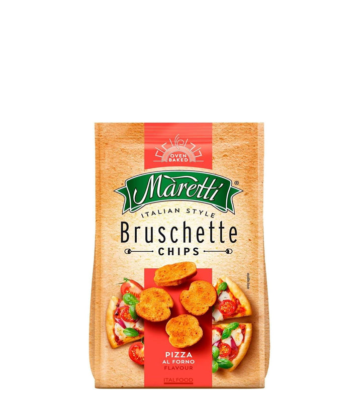 Maretti Oven Baked Bruschette Chips Pizza Flavour - Bruschette chips al horno sabor a pizza 140g