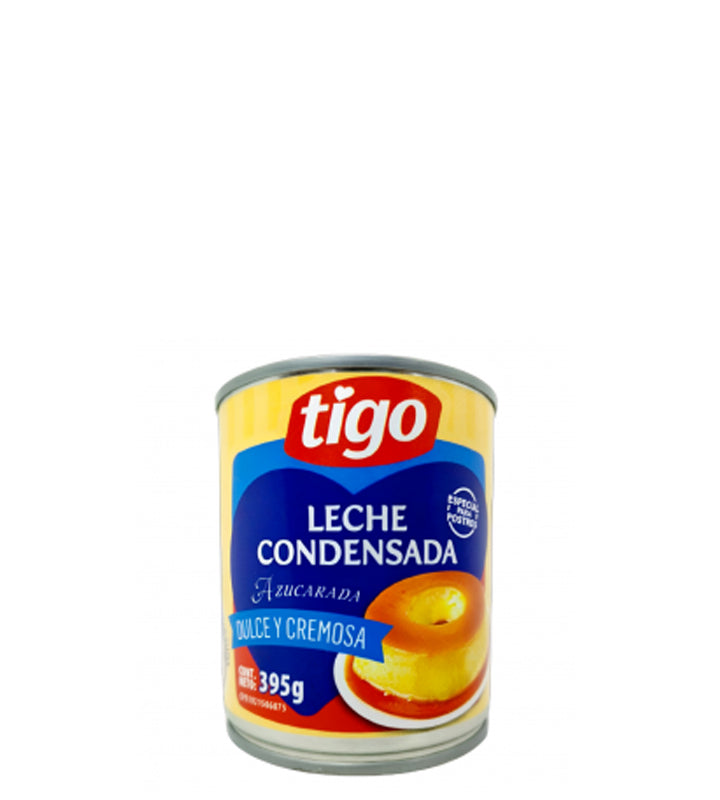 Tigo Leche condensada azucarada, dulce y cremosa 395g