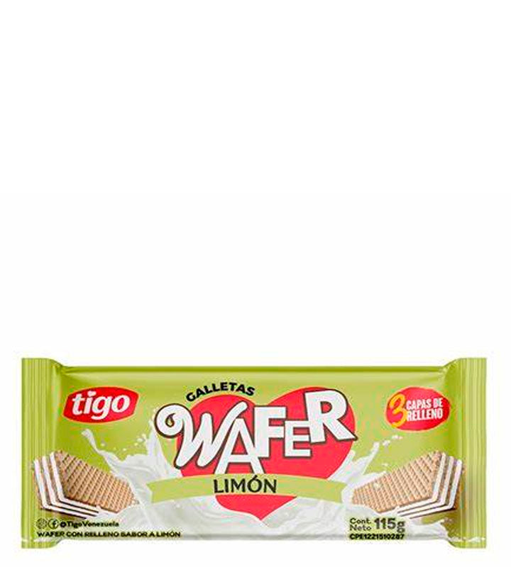 Tigo Wafer Galletas con relleno sabor a limón 115g