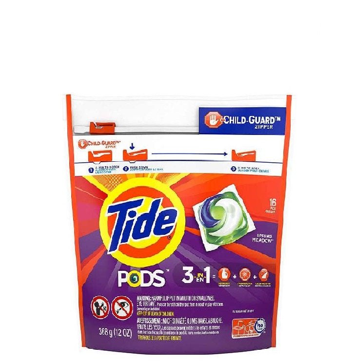 Tide Pods 3 In 1 Spring Meadow 16 Pacs Capsules 368g