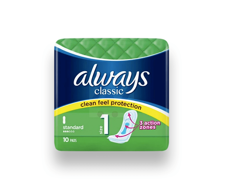 Always Classic Clean Feel Protection 10 Pads