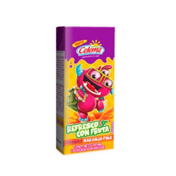 Celema Refresco con Fruta Naranja Piña 200 ml