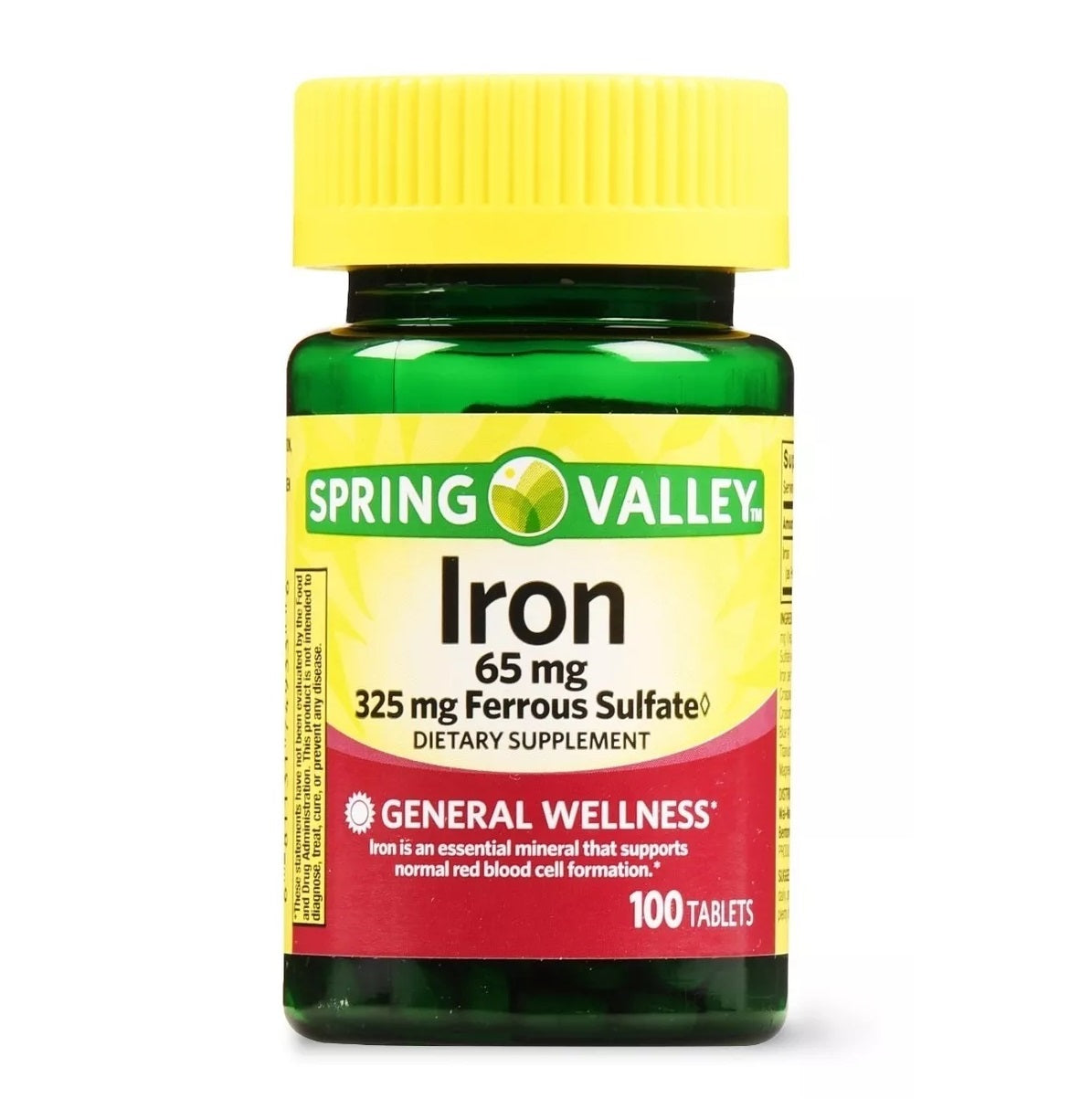 Spring Valley Iron 65 mg 100 Tabletas
