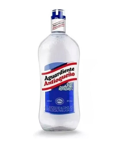 Antioqueño aguardiente sin azúcar 1 Litro.