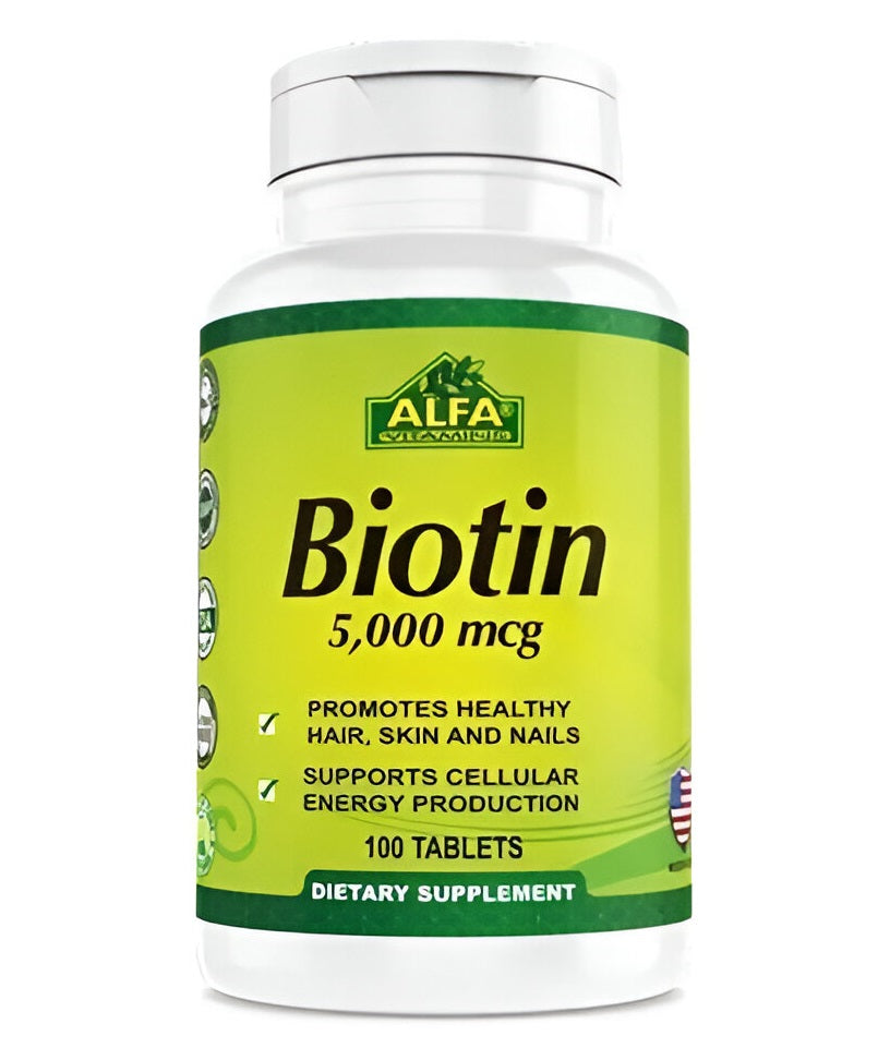 Alfa Vitamins Biotin 5000 mcg 100 Tabletas