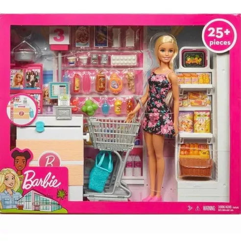 Muñeca Barbie-Super mercado