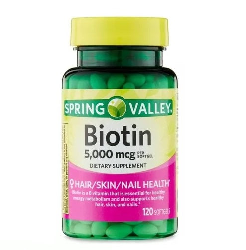 Spring Valley Biotin 5,000 mcg Suplemento Dietético 120 Capsulas Blandas