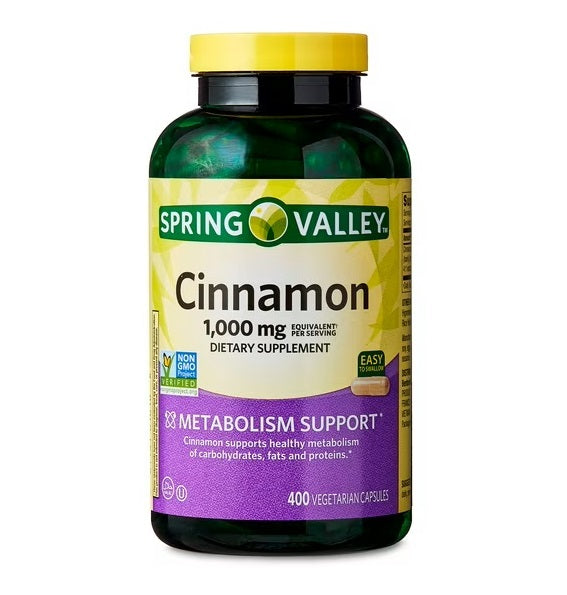 Spring Valley Cinnamon 1000 mg Por Porción 400 Capsulas Vegetarianas