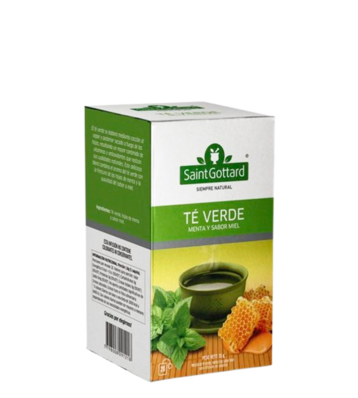 Saint Gottard Te Verde con Menta y Sabor Miel 20 sobres
