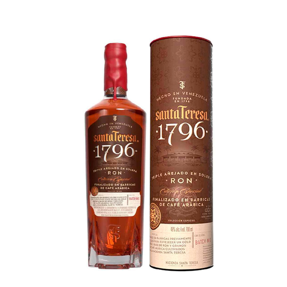 Santa teresa 1796 ron triple añejado en solera finalizado en barricas de café arábico 750ml.
