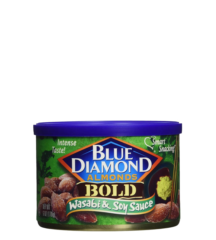Blue Diamond Almonds Bold Wasabi & Soy Sauce Flavored - Almendras Negritas Sabor Wasabi Y Salsa De Soja 170g