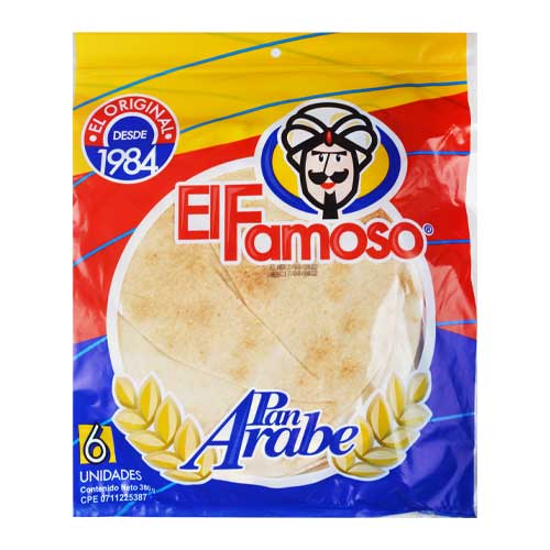 El famoso/ Pan arabe 380g - 6 unidades