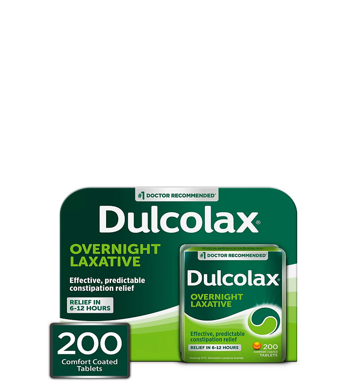 Dulcolax Overnight Laxative - Laxante Nocturno 200 Tabletas 5mg