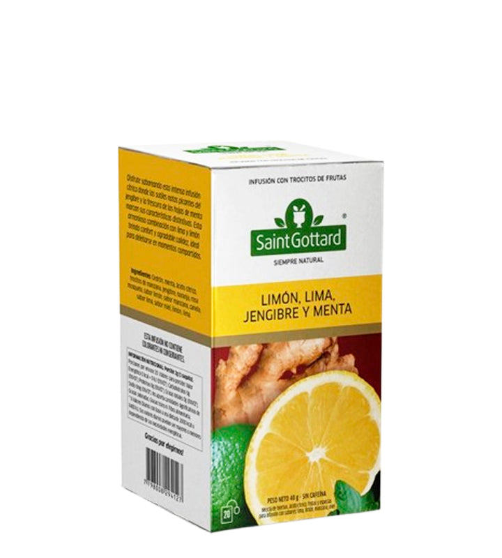 Saint Gottard Te de Limon, Lima, Jengibre y Menta 20 sobres